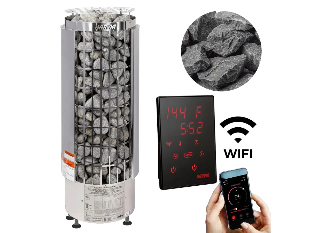 Harvia Cilindro 9kW package (Xenio Wi-Fi, with stones)