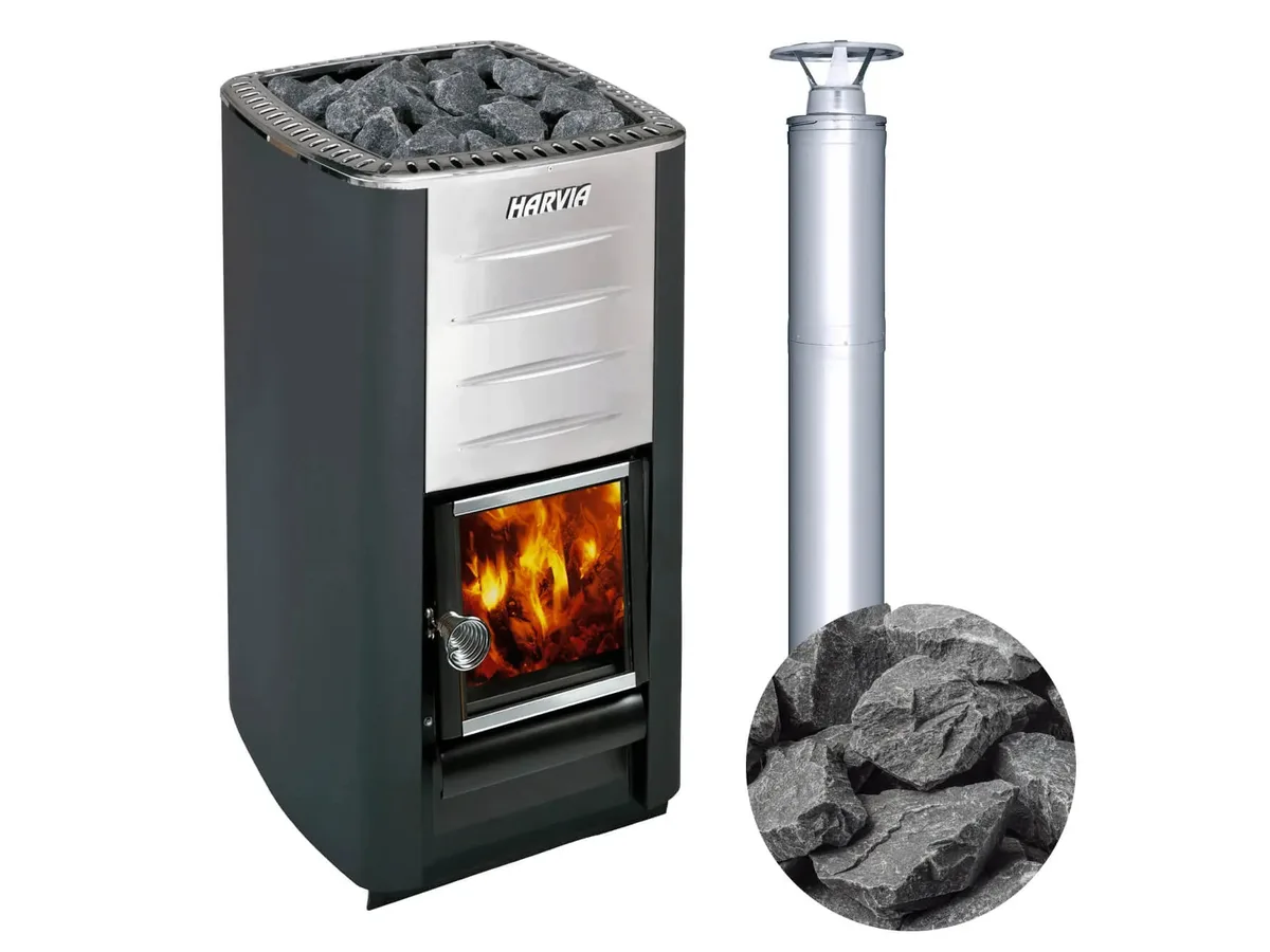 Harvia M3 wood stove kit (chimney and stones)